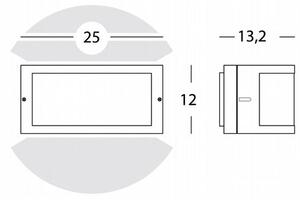 Lampada Applique Mezza Luna Aperta Colore Corten per Esterno Linea Umbe Sovil
