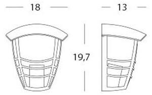 Lampada Mezza Lanterna Colore Grigio Grafite e Argento per Esterno Linea Short Sovil