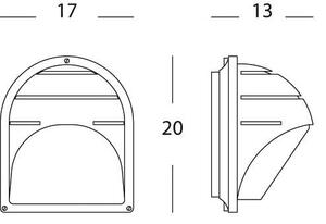 Lampada Applique Chiocciola Colore Grigio per Esterno Linea Umbe Sovil