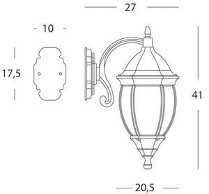 Lampada Applique Grande in Basso Colore Grigio per Esterno Linea Olive Sovil