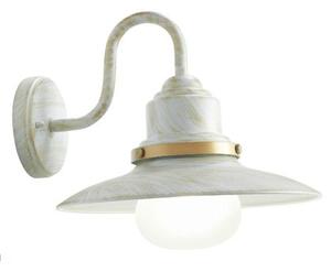Lampada Applique in Basso Colore Bianco e Oro per Esterno Linea Fisher Sovil