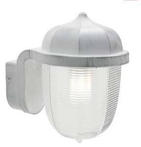 Lampada Applique Ottagonale Colore Bianco e Argento per Esterno Linea Short Sovil