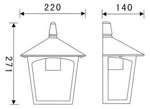 Lampada Mezza Lanterna Colore Grigio per Esterno Linea Argon Sovil