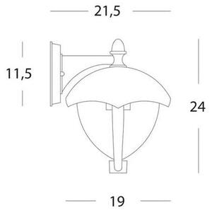 Lampada Applique in Basso Colore Nero per Esterno Linea Short Sovil