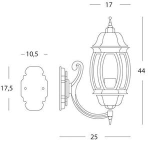 Lampada Applique in Alto Colore Grigio per Esterno Linea Molata Sovil