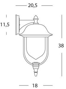 Lampada Applique in Basso Colore Grigio e Rame per Esterno Linea Mini Rustica Sovil