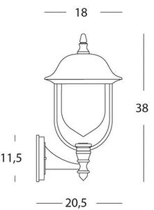 Lampada Applique in Alto Colore Grigio e Rame per Esterno Linea Mini Rustica Sovil
