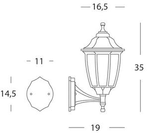 Lampada Applique Piccola in Alto Colore Grigio per Esterno Linea Olive Sovil