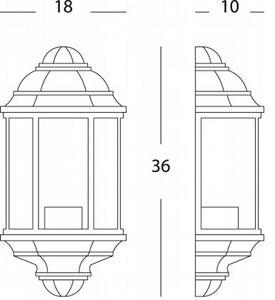 Lampada Mezza Lanterna Molata Piccola Colore Grigio per Esterno Linea Wall Sovil