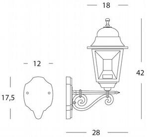 Lampada Applique in Alto Colore Grigio per Esterno Linea Tiffany Sovil