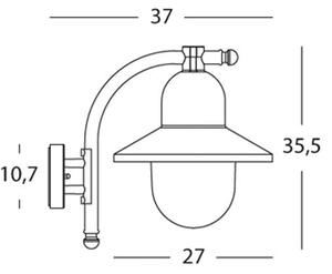 Lampada Applique in Basso Colore Grigio per Esterno Linea Ice Livos