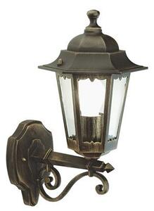 Lampada Applique Media in Alto Colore Nero e Oro per Esterno Linea Merlet Sovil
