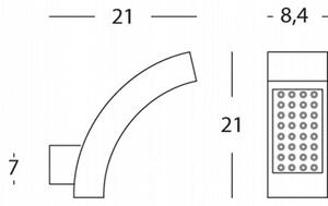 Lampada Applique Verticale Colore Nero per Esterno Linea Punto e Virgola Livos