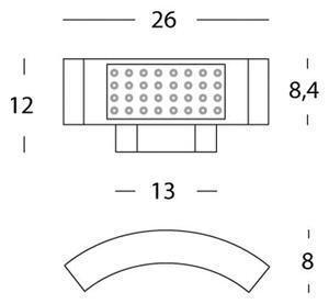 Lampada Applique Orizzontale Colore Nero per Esterno Linea Punto e Virgola Livos