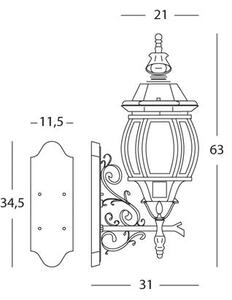 Lampada Applique in Alto Colore Grigio per Esterno Linea Maxi Molata Livos