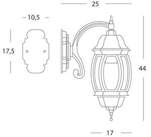 Lampada Applique in Basso Colore Grigio per Esterno Linea Molata Sovil