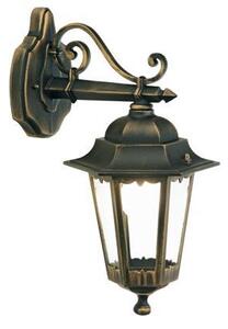 Lampada Applique Media in Basso Colore Nero e Oro per Esterno Linea Merlet Sovil