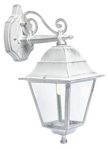 Lampada Applique Media in Basso Colore Bianco e Argento per Esterno Linea Old Sovil