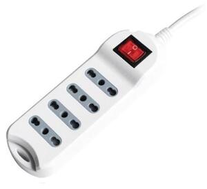 V-TAC Multipresa ciabatta 4 posti prese/bipasso 10/16A standard italiano interruttore luminoso - sku 8740