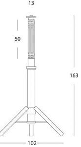 Lampada Portatile a Colonna Colore Nero per Esterno Linea Flood Sovil