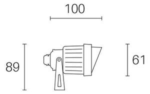 Faro Faretto Cilindrico da Esterno a LED 6W 3000K Sovil Nero