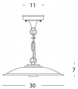 Lampada Sospesa Piccola Colore Grigio per Esterno Linea Piatto Antico Sovil