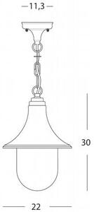 Lampada Lampara Sospesa Colore Nero per Esterno Linea Marine Sovil