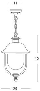 Lampada Lanterna Sospesa Color Grigio e Rame da Esterno Linea Rustica Sovil