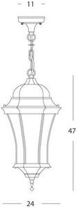 Lampada Sospesa Colore Nero e Verde per Esterno Linea Curvata Sovil
