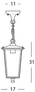 Lampada Lanterna Sospesa Colore Bianco e Oro per Esterno Linea White Livos