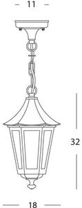 Lampada Sospesa Colore Nero per Esterno Linea Pagoda Sovil