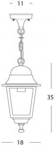 Lampada Sospesa Colore Bianco e Argento per Esterno Linea Old Sovil
