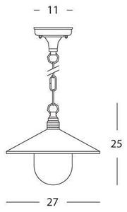 Lampada a Sospensione da Esterno E27 in Alluminio Sovil Bianco