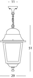 Lampada Sospesa Colore Nero per Esterno Linea Maxi Quadrata Livos