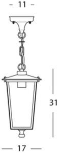 Lampada Sospesa Colore Ruggine per Esterno Linea Notorius Livos