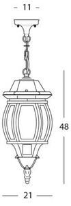 Lampada Sospesa Colore Grigio per Esterno Linea Maxi Molata Livos