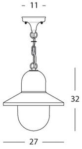 Lampada Sospesa in Alluminio Colore Grigio per Esterno Linea Ice Livos