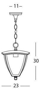 Lampada a Sospensione da Esterno E27 in Alluminio Sovil Grigio