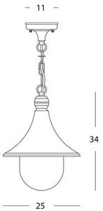 Lampada Sospesa Colore Nero per Esterno Linea Lampara Sovil