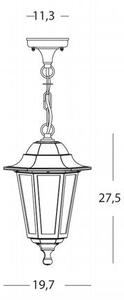 Lampada Lanterna Esagonale Sospesa Colore Bianco e Ruggine per Esterno Linea Marine Sovil