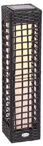 Lampada LED da Giardino con Copertura in Rattan Sintetico Caffè 17x17x68 cm