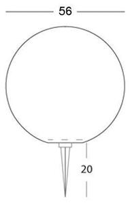 Sfera Luminosa da Giardino Ø56 cm in Resina 100W con Picchetto Sovil Bianco