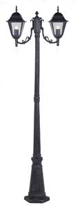 Lampione 2 Luci da Giardino H200cm in Alluminio Bauer Grigio