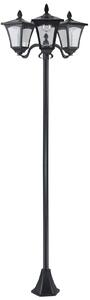 Lampione da Giardino Led a Energia Solare Nero 182.5 cm