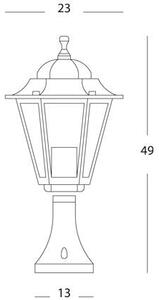 Lampada Palo Paletto da Cancello Colore Nero per Esterno Linea Esagonale Sovil