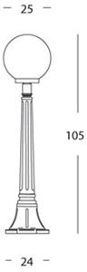 Lampada Palo Piccolo per Giardino Colore Nero Diametro 25Cm per Esterno Linea Sfera Livos