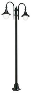 Lampada Palo Alto Due Luci per Giardino Colore Nero per Esterno Linea Lampara Sovil