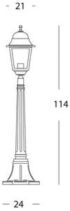 Lampada Palo Basso per Giardino Colore Nero da Esterno Linea Quadrata Sovil