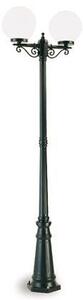 Lampada Palo Alto Due Luci per Giardino Colore Nero Diametro 25Cm per Esterno Linea Sfera Livos