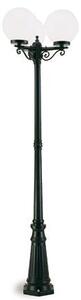 Lampada Palo Alto Tre Luci per Giardino Colore Nero Diametro 25Cm per Esterno Linea Sfera Livos
